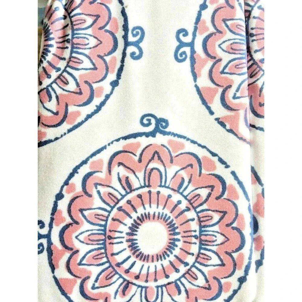 Ellery Home Mellie Medallion Drapes Curtains Panel Pair Pole Top Pink White 84 L